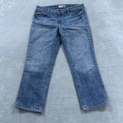 Pantalones de mezclilla David Kahn EE. UU. Capri recortados pierna recta para mujer 29 azules desgastados Y2K de colección Foto 1 de 4