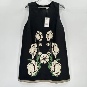 Kleid Biesen schwarz Moonflower Bouquet Marlowe Gr. M ärmellos A-Linie Mini - Bild 1 von 20