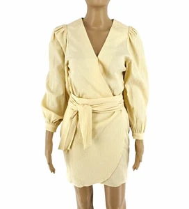 RRP €320 VANESSA BRUNO Women Light Yellow Long Sleeve Dress Size EU 34 UK 6 US 4 - Picture 1 of 11