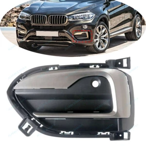 Parachoques delantero cubierta exterior rejilla y moldura plateada t para BMW X6 F16 2015-2019, LH, 2 PIEZAS - Imagen 1 de 4