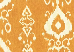 Mill Creek Fabric Pumpkin Off White Ikat Drapery Upholstery - Picture 1 of 2