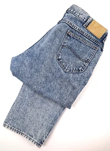 Lee Acid Wash 80's Vintage Jeans Size 38/30 USA Made Denim Blue High Waisted - Picture 1 of 8