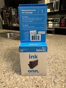 ONN 564XL HP Black Printer Ink Cartridge New factory sealed Lot of 5 NEW! - Picture 1 of 1