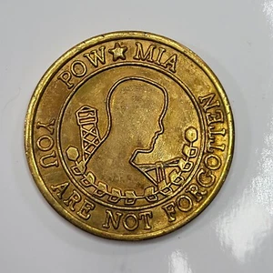 POW MIA You Are Not Forgotten American Flag Brass Medallion Token - Picture 1 of 5