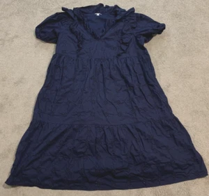 Vestido Crown & Ivy 100 % algodón con ojales para mujer Plus 4X azul marino Cottage Core - Imagen 1 de 14