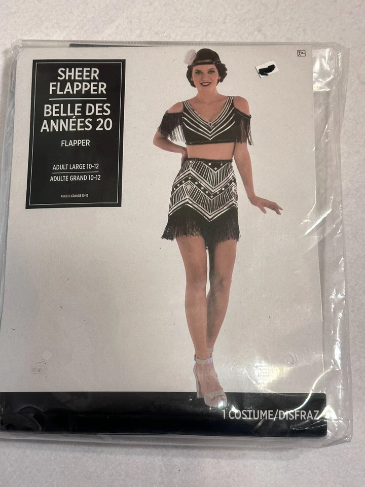 Amscan Sultry 1920's Flapper 3-Piece Costume Adult Size L 10-12