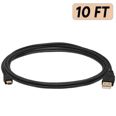 Mini USB Data Sync Charger Charging Cable 3/6/10/15 Feet Cord Arduino Dash Cam - Image 1 of 4