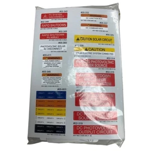 New In Package 55 Piece Ansi Assortment Pack 2017 NEC PV Solar Labels 05-517 - Picture 1 of 2