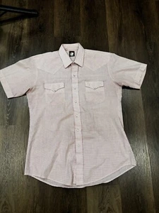 Men’s Vintage Karman Red Square Button Down Shirt Size Large Western - Picture 1 of 10