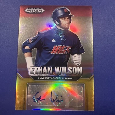 2022 Panini Prizm Draft Picks Auto Gold Prizm 5 /10 Ethan Wilson #AU-EW Auto - Image 1 of 4