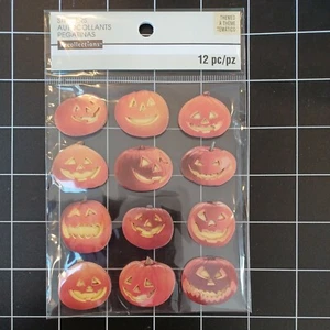 PEGATINAS DE ÁLBUM DE RECORTES de Halloween Calabaza Jack Linterna 12 piezas Parche tallado fiesta refugio - Imagen 1 de 2