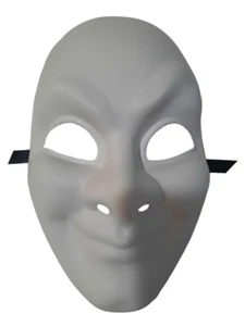 Weiß Handwerk Kunststoff Vollgesicht Joker Narr Maske Maskerade Karneval - Bild 1 von 4