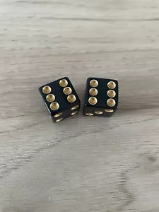 2X Cubierta de vástago de válvula de dados de oro negro para automóvil camión bicicleta bicicleta BMX - Imagen 1 de 3
