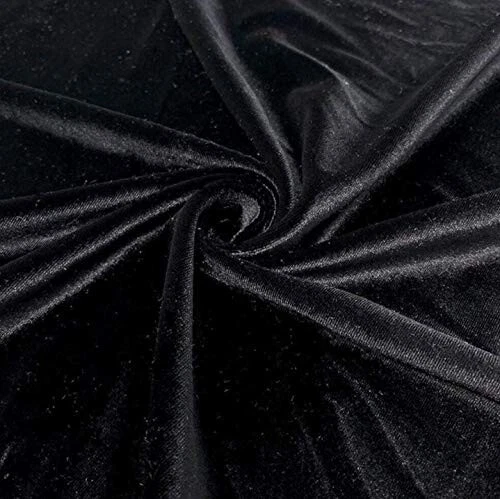 Black Tunic Fabric Velvet Dressmaking Crafted Material Sewing 4Y Fabric 58"W Top - Image 1 of 1