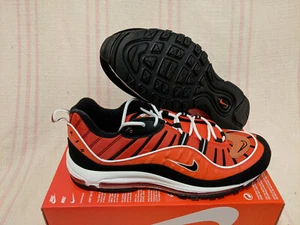 Nike Air Max 98 AM98 Habanero Red Black Bred Shoes Running 640744 604 Size 12.5 - Picture 1 of 9