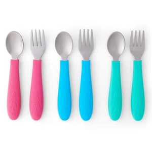 Kids Silverware with Silicone Handle | Childrens Safe Flatware | Toddler Uten... - Picture 1 of 7