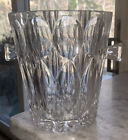 Vintage Geometric Ice Bucket Cut Crystal Cocktail Bar Cart 6”T 6 5/8”Diam Round