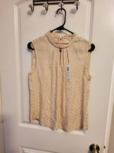REBECCA TAYLOR Sleeveless HEART Print Silk Tank Top Size Small MSRP $250 NEW - Picture 1 of 4