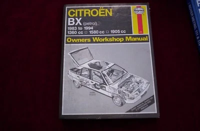 HAYNES CAR MANUAL CITROEN BX 1983 TO 1994 ( A-L REGISTRATION ) PETROL Hardback - Image 1 of 2