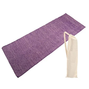 Simple Handloom Cotton Anti Skid & Non Slip Yoga Mat With Carry bag Purple Color - Picture 1 of 5