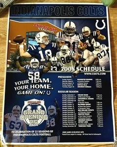 INDIANAPOLIS COLTS 2008 POSTER SPIELPLAN LUCAS ÖLSTADION - PEYTON, REGGIE, MARV - Bild 1 von 1