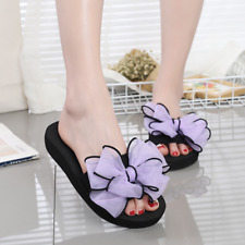 Womens Summer Slides Fashion Wedge Platform Slippers Bow High Heel Shoes Sandals
