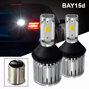 2PC BA15s 1157 LED Bulbs COB 30W Extremely Bright Back Up Reverse Light 6K White - Foto 1 di 9