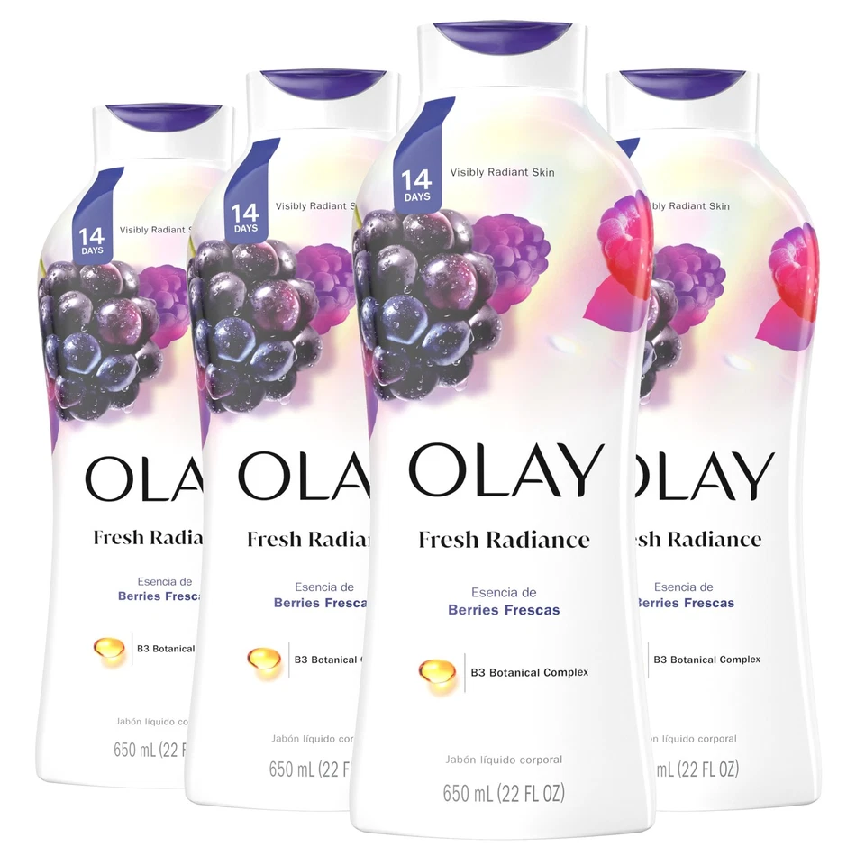 Olay Fresh Outlast Body Wash With Vitamin B3 Pack Of 4 Fresh Berry Scent 1 Oz - Image 1 of 4