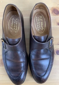 G.J. Cleverley London Brown Leather Monk Strap Loafers Size 9E Handmade UK - Picture 1 of 9