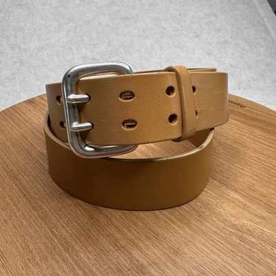 Cinturón Express de cuero tostado para mujer con hebilla de doble punta de cuero italiano pequeño S Foto 1 de 4