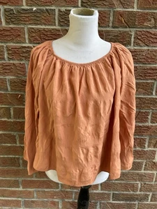 GUC Elizabeth And James Damen Gr. XS Orange Langarm Struktur Bluse - Bild 1 von 5