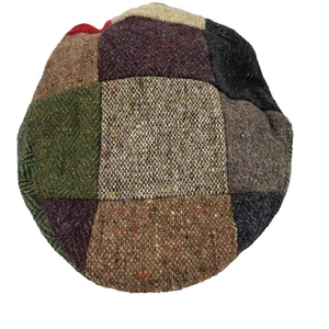 Hatman of Ireland Hat Cap Fitted Mens XL Patchwork Donegal Tweed Wool - Picture 1 of 14