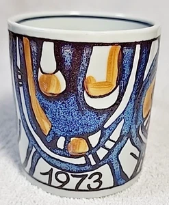 Vintage 1973 Royal Copenhagen Fajance 3" Annual Mug Gerd Hiort Petersen Denmark MINT - Bild 1 von 9