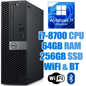 Dell OptiPlex 7060 SFF Windows 11 PC┃i7-8700┃64GB RAM┃256GB NVMe SSD┃WiFi&BT - Picture 1 of 10