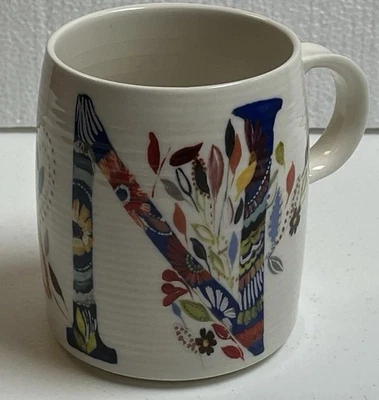 Taza Anthropologie STARLA HALFMANN Floral MONOGRAMA Letra "N" Foto 1 de 4