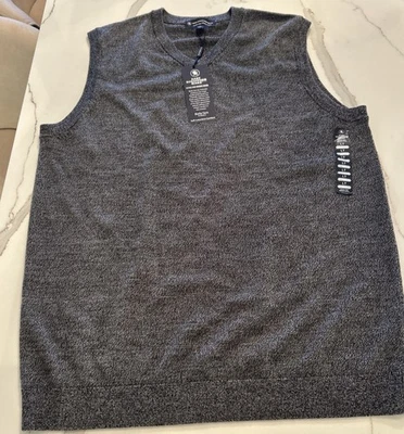 Chaleco Suéter Hart Schaffner Para Hombre LT Lana Merino L Talla Alta Gris Jaspeado Foto 1 de 4