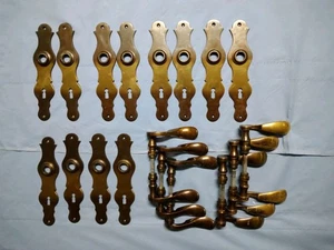 Türklinken mit Blenden, Antik Vintage Retro Metall Messingfarben - Bild 1 von 4