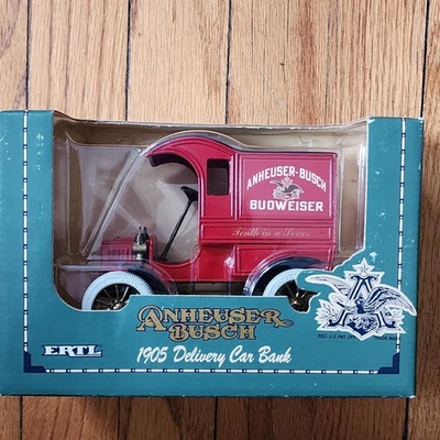 Vintage 1993 ERTL Anheuser Busch 1905 Ford Car Bank 1:25 Diecast New In Box - Image 1 of 4