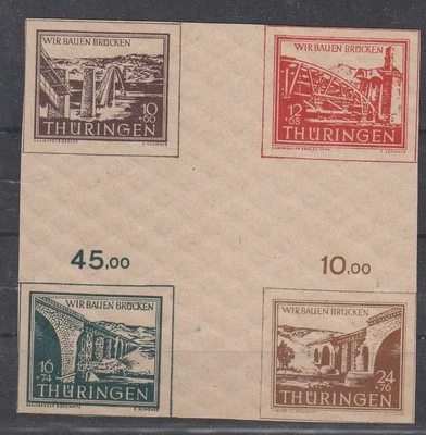 SI26253/ GERMANY SOVIET THURINGEN – MI # Hz 1 cy MINT MNH JASCH CERTIF CV 1160 $ - Image 1 of 4