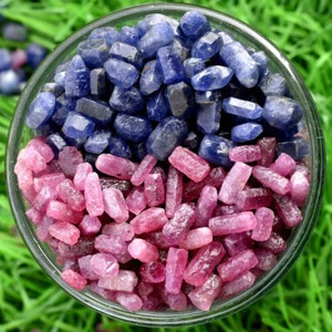 50/100g Natural Red Ruby / Blue Sapphire Raw Rough Loose Gemstone Lot - Picture 1 of 27