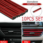 10Pcs Car Accessories Red Air Conditioner Outlet Decoration Strip Universal