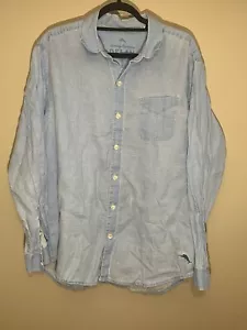 Tommy Bahama Relax Mens Shirt Button Long Sleeve Size Large 100% Linen Blue (E) - Picture 1 of 8