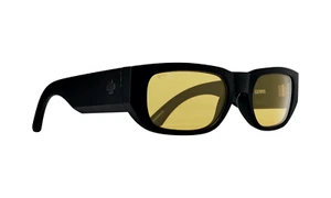 NIB SPY+ OPTIC GENRE SUNGLASSES $120 Happy Yellow Matte Black Plastic Lens - Picture 1 of 5