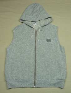 Vintage Boys Kids DONMOOR Gym Sleeveless Full Zip Hoodie Size LARGE Gray Pockets - Picture 1 of 12