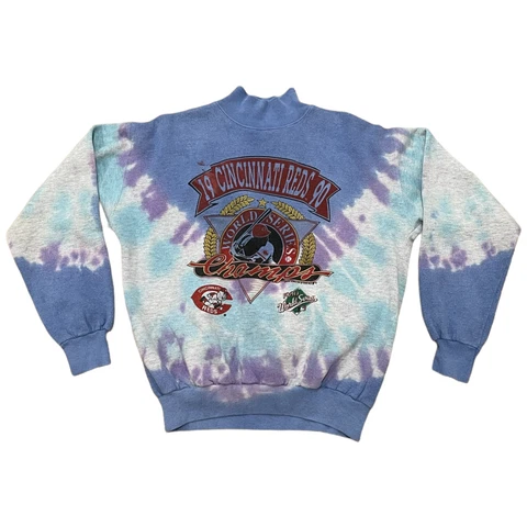 Vintage Cincinnati Reds 1990 World Series Champions Tie Dye Sweatshirt Adult XL Cover