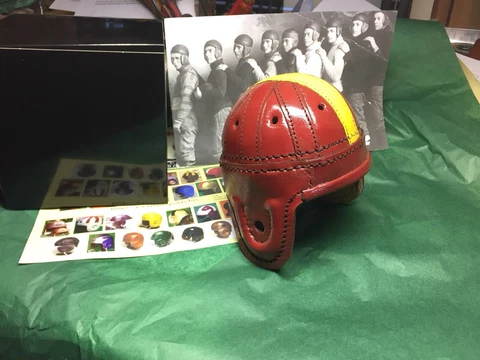 1940 USC Leather Mini 1/3 Scale Football Helmet  A Trojan Legend Helmet Cover