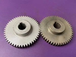 52 Zähne metrische Stirnräder x 2 in Stahl 5/8" Bohrung x 3/8" dick - Bild 1 von 9