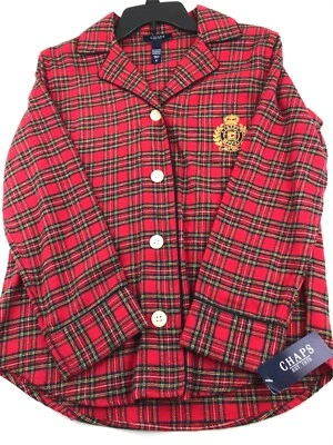 Chaps Woman's Pajama (Top ONLY) Size Small Red Plaid with Crest on Pocket NEW - Image 1 of 4