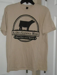 Alpha Gamma Rho, Beef Preview Show, Tee-Shirt, Tan, L Men's Gildan T-Shirt - Picture 1 of 5