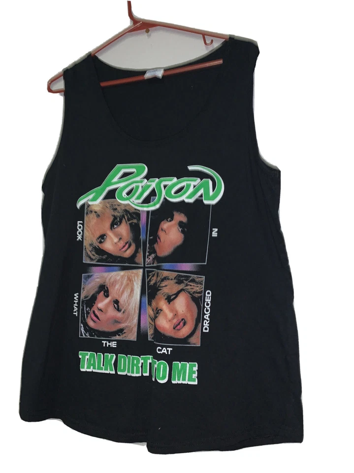Camiseta sin mangas Poison Look What The Cat Dragged In Rock años 80 para mujer espalda deportiva Foto 1 de 4